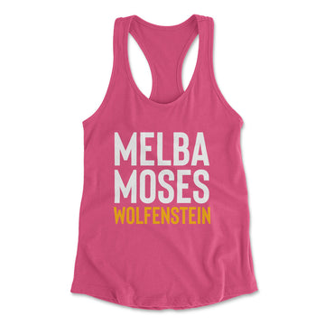 Melba Moses Wolfenstein Womens Racerback Tank in Hot Pink color